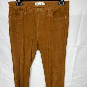 Frame Lamb Nubuck/Suede Le High Skinny Jeans